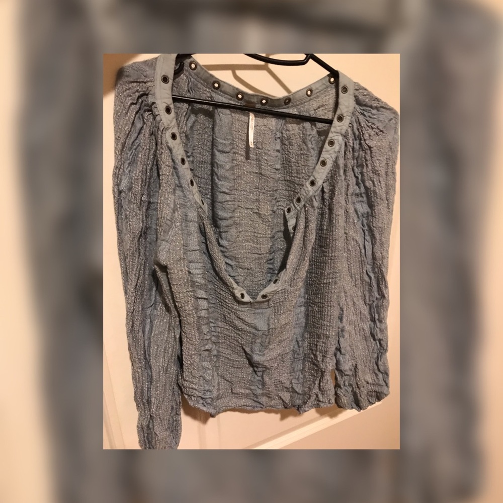 CUTE! Flirty Free People chambray Top Sz Medium